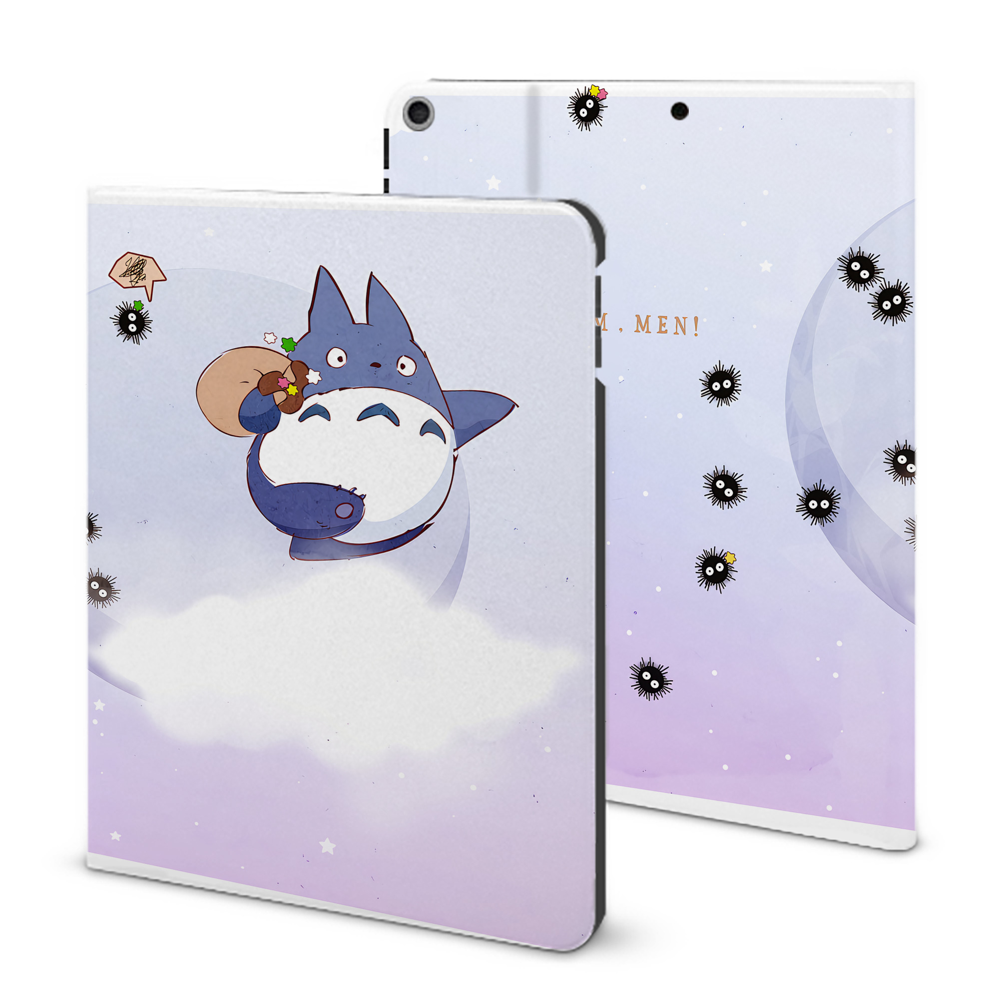 （画像用） となりのトトロ 草壁メイ 草壁サツキ My Neighbor Totoro Satsuki Kusakabe Mei Kusakabe IPad ケース ブック型 PUレザー TPU 耐衝撃 軽量 薄型 ペン収納なし 全面保護 IPad 各モデル対応